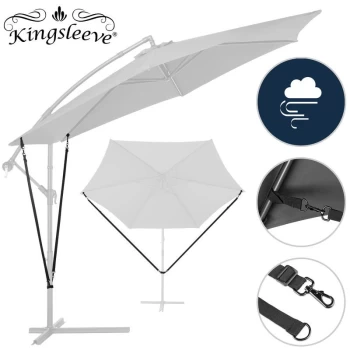 Kingsleeve - Wind Safety Set for Hanging Sun Parasol Robust Metal Straps Secure