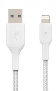 Belkin Braided USB-A to Lightning 6" Cable - White
