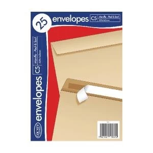 County Stationery C5 25 Manilla Peal and Seal Envelopes Pack of 20