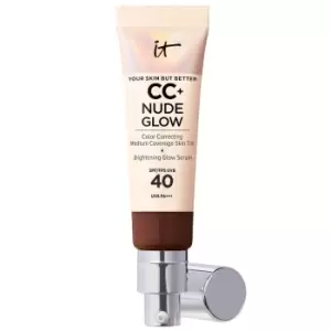 IT Cosmetics CC+ and Nude Glow Lightweight Foundation and Glow Serum with SPF40 32ml (Various Shades) - Deep