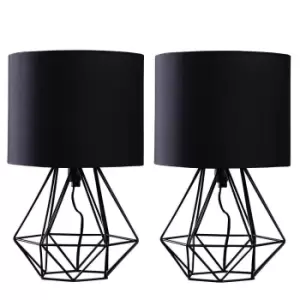 Angus Pair of Black Table Lamps