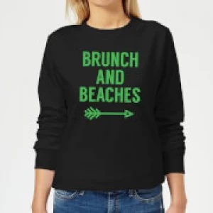 Brunch and Beaches Womens Sweatshirt - Black - XS