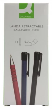 Q-Connect Black Lamda Ballpoint Pen (Pack of 12)