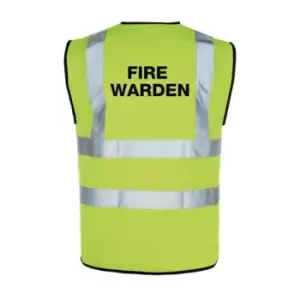 Fire Warden Unisex Yellow Hi-Vis Vest - Large - 112cm Chest - 96cm Waist
