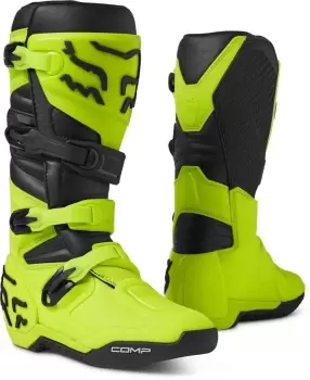 FOX Comp Motocross Boots, black-yellow, Size 45, black-yellow, Size 45