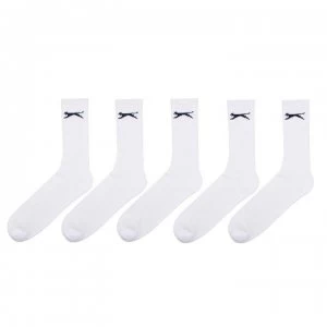 Slazenger 5 Pack Crew Socks Mens - White