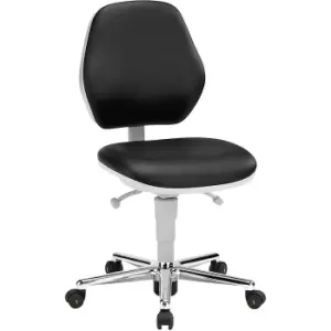 bimos Cleanroom industrial chair, with castors, vinyl cover with permanent contact mechanism