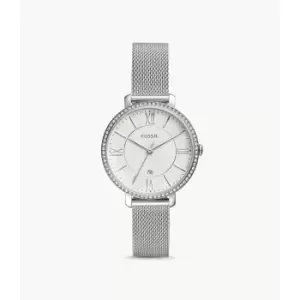 Fossil Womens Jacqueline Three-Hand Date Stainless Steel Watch - Silver