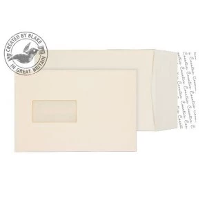 Blake Premium Business C5 140gm2 Woven Peel and Seal Window Pocket Envelopes Cream Pack of 125