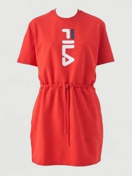 Fila Oribe Oversized T-Shirt Dress - Red , Red, Size S, Women