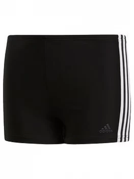 Boys, adidas Swim Fit Boxer 3 Stripe Youth - Black/White, Size 3-4 Years