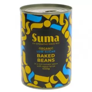 Suma Organic Low Sugar Baked Beans - 400g x 12