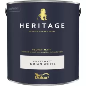 Dulux Heritage Velvet Matt Indian White Matt Emulsion Paint 2.5L