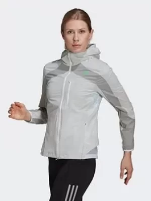 adidas Adizero Marathon Jacket, White/Grey, Size L, Women