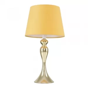Faulkner Gold Touch Table Lamp with Mustard Aspen Shade