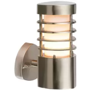 Bliss - 1 Light Outdoor Wall Light Brushed Stainless Steel, Frosted Polycarbonate IP44, E27 - Endon