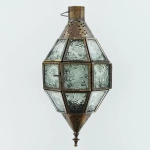 Iron Antique Clear Glass Hanging Lantern