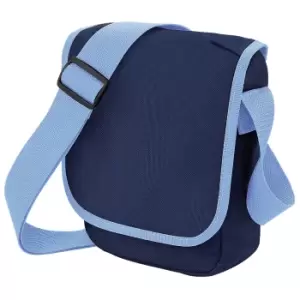 Bagbase Mini Adjustable Reporter / Messenger Bag (2 Litres) (One Size) (French Navy/Sky Blue)