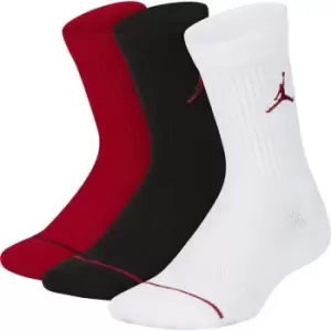 Air Jordan 3 Pack Crew Socks Juniors - Red