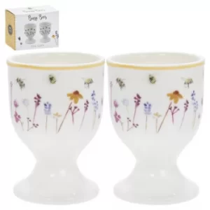 Busy Bees Design Fine China Set of 2 Egg Cups by Lesser & Pavey