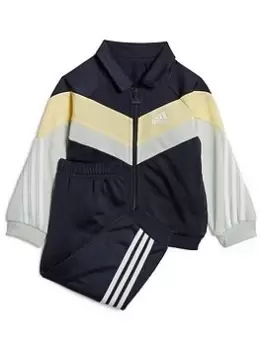 adidas Favourites Toddler Boys 3 Stripe Tricot Tracksuit, Black, Size 3-4 Years
