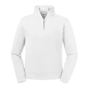 Russell Mens Authentic Zip Neck Sweatshirt (L) (White)