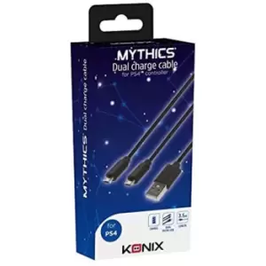 Konix Mythics Dual Charge Cable for PS4 DualShock 4 Controller - 3.5m