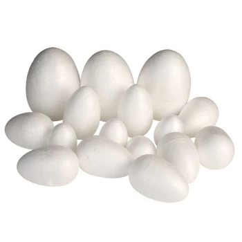 Major Brushes Assorted Polystyrene Eggs - Pack of 30