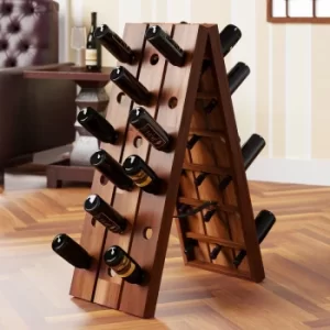 Wine Rack Wooden Folding Bottle Holder Storage Free Standing Display Shelf Rack