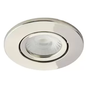 Spa Como LED Tiltable Fire Rated Downlight 5W Dimmable Cool White Satin Nickel IP65