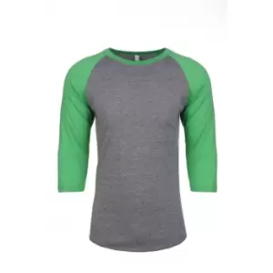 Next Level Adults Unisex Tri-Blend 3/4 Sleeve Raglan T-Shirt (XL) (Envy/Premium Heather)