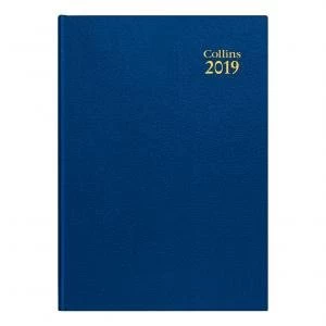 Collins 44 A4 2019 Desk Diary Day to Page Blue Ref 44 Blue 2019 44