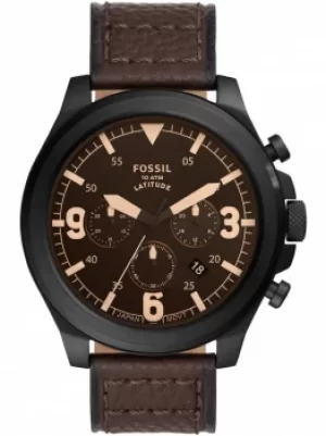 Fossil Latitude Brown Strap Watch FS5751