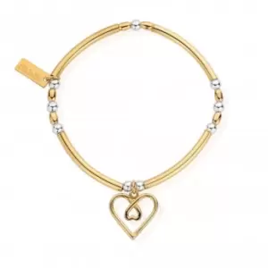 ChloBo Gold and Silver Divine Love Heart Bracelet GMBNBR1130