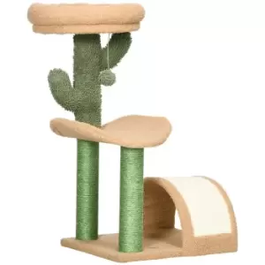 PawHut 72cm Cat Activity Centre w/ Bed Toy Ball Sisal Post Curved Pad