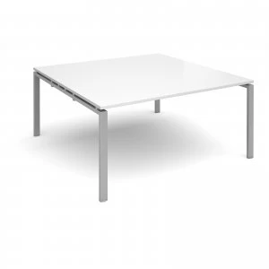 Adapt II square Boardroom Table 1600mm x 1600mm - Silver Frame White