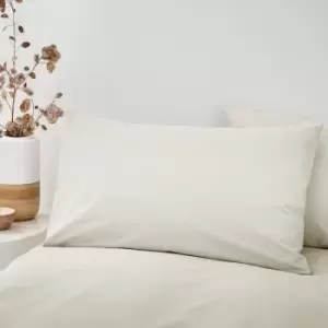 Bianca 100% Organic Cotton 200 Thread Count Standard Pillow Cases, Natural, Pair