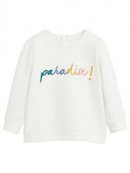 Mango Baby Girls Embroidered Paradise Slogan Sweatshirt