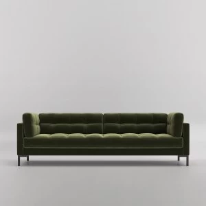 Swoon Landau Velvet 3 Seater Sofa - 3 Seater - Fern