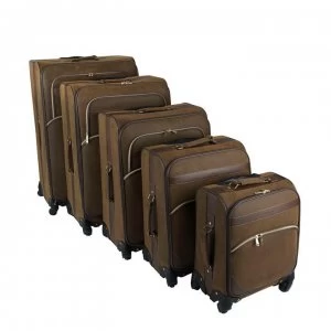 Kangol 4 Wheel Suitcase Set - Brown