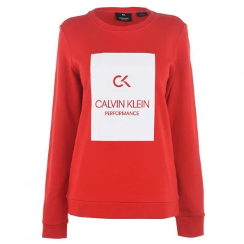 Calvin Klein Performance Calvin Logo Sweater - HIGH RISK RED