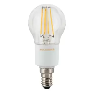 Sylvania E14 4W 450Lm Round LED Filament Dimmable Light Bulb