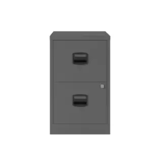 Bisley 2 Drawer A4 Filing Cabinet, Anthracite Grey