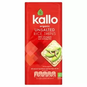 KALLO FOODS - Organic Thin Slice Square Brown Rice Cakes NA Salt