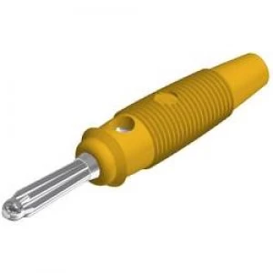 Banana plug Plug straight Pin diameter 4mm Yellow SKS Hirschm