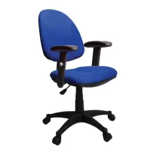 Java 100 High Back Operator Chair With Height Adjustable Arms - Blue