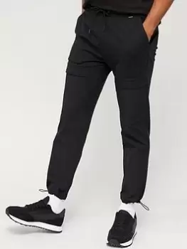 Calvin Klein Comfort Knit Mix Media Joggers - Black, Size S, Men
