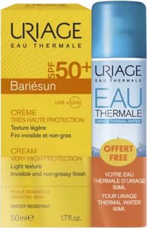 Uriage Bariesun Cream SPF50+ and Eau Thermal Water Spray Duo 2 x 50ml