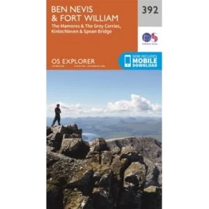 Ben Nevis and Fort William, the Mamores and the Grey Corries, Kinlochleven and Spean Bridge by Ordnance Survey (Sheet map,...
