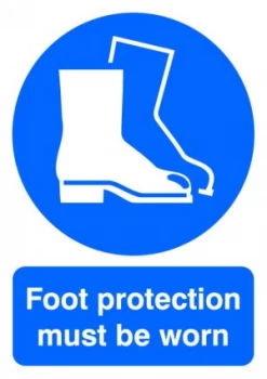 Signslab A4 Foot Protection M/b/worn Pvc
